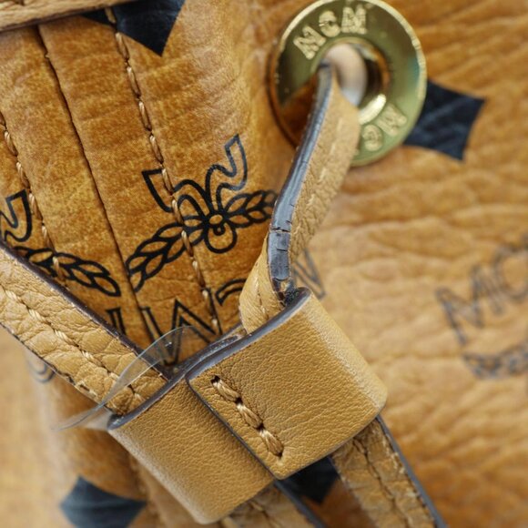 MCM Reversible Liz Medium Visetos Canvas Shopper Tote Bag Cognac - Picture 10 of 12